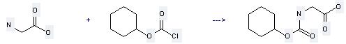 Cyclohexyl chloroformate can react with glycine to get N-cyclohexyloxycarbonyl-glycine.